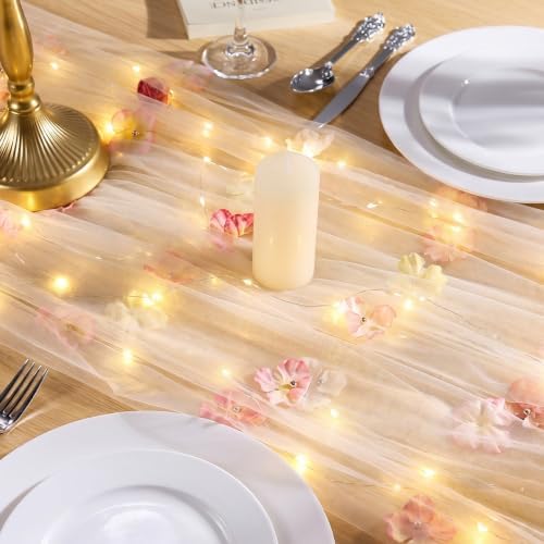 Goodluck 6pcs Table Runner with 3D Pastel Floral 28x118 Inch - Image 5