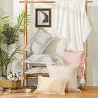ZWJD Throw Pillow Covers 26x26 Set of 2 Striped Pillow Covers with Fringe Chic Cotton Decorative Euro sham Pillows Square Cushion Covers for Sofa Couch Bed Living Room Farmhouse Decor, (Gray) - Image 5