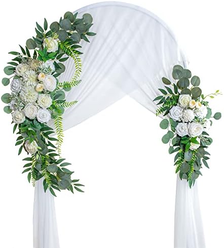 Lisuun Artificial Wedding Arch Flowers, 2 Large Floral Swags by Lisuun