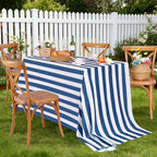 Fanqisi 2 Packs Navy Blue and White Striped Tablecloth 57 x 84 Inch Waterproof Table Cloth Rectangle Table Cover for Birthday Baby Shower Wedding Outdoor Summer Party Decoration - Image 6
