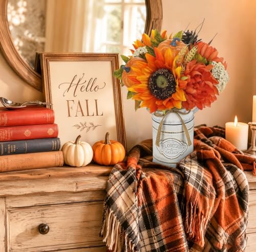 Fall Centerpieces for Tables Fall Flowers in Vase Fall Floral Arrangement - Image 4