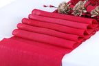 MDS® Pack of 12 Natural Burlap Table Runner, 12 x 72 Inch, Jute Rustic Farmhouse Boho Table Decor for Wedding Reception, Dining Table, Bridal Shower, Baby Shower & Party Decorations - Magenta - Image 2