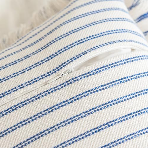 YEENAASY Throw Pillow Covers 20x20 Boho Striped Pillow Cases with Tassel - Image 3