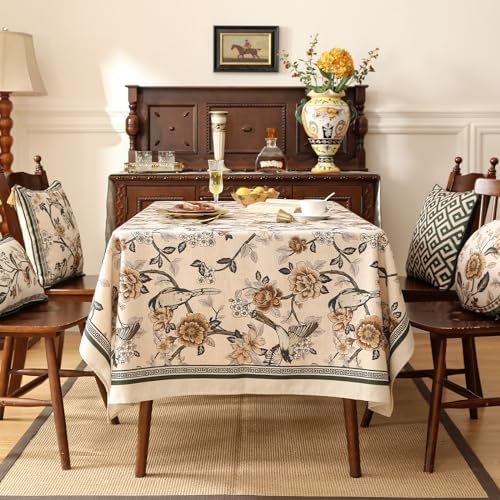 ISAENNE Designer Vintage Elegant Tablecloth Rectangular,94"x63" - Image 3