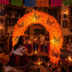 Vihose 5 ft Day of The Dead Inflatable Marigold Archway with LED Lights - Image 5
