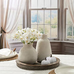 Ceramic Vase Set of 2 for Home Decor, 6.1"+8.23" Handcrafted Off-White Rustic Terracotta Vases, Vintage Farmhouse Decor, Minimalist Decorative Vases for Table Centerpiece Fireplace Nightstand - Image 5