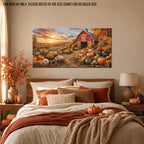 WAXWHELK Farmhouse Fall Canvas Wall Art, Rustic Autumn Pumpkin Barn Painting Pictures Thanksgiving Artwork for Living Room Bedroom Home Decor (30"x60") - Image 4