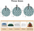 30 Inch Round Storage Bag 2 Pack,Ombre Turquoise Wild Flower Waterproof Wreath Storage Container with Handles&Zipper Farmhouse Leaves Herb Closet Organizer Bags Garland Box - Image 7