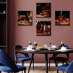Retro Wine Kitchen Wall Art, 12x12 inch Set-of-4 Framed - Image 4