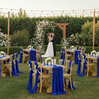 MDS Pack of 10 | Royal Blue | 14ft Chiffon Table Runner 29x170 Inches Long Romantic Rustic Sheer Gauze Runner for Wedding Bridal Shower Birthday Banquets Engagement Spring Easter Boho Decorations - Image 2