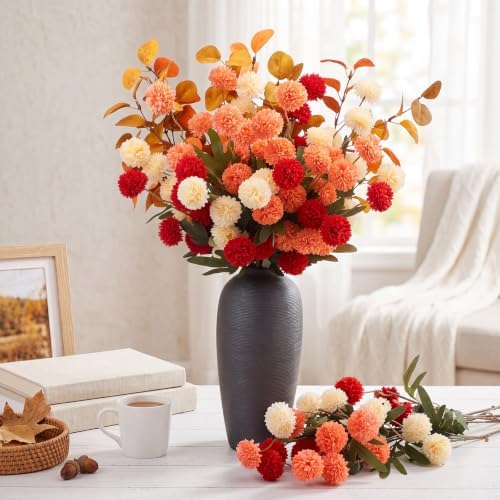 Thiccywoov 24 Pcs Fall Artificial Floral Arrangement, Faux Mum Stems - Image 2