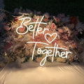 Better Together LED Neon Sign Transparent Acrylic Light Decor for Wedding Birthday Party Wall Home Bedroom Room Art Decoration with USB Light Modulator 5V by Unknown