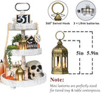 LLQ 12Pcs 5-Inch Ramadan Mini Lanterns - Ramadan & Eid Mubarak Decorations - Vintage Table Centerpieces for Wedding&Christmas Decor - LED Flickering Lantern Light for Hang Ornaments(Brushed Brass) - Image 3