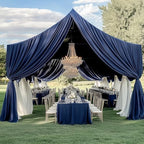 10 Panels 5ft(W) x 20ft(H) Navy Blue Ceiling Drapes for Wedding Parties by PartyVillage