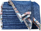 FINGERCRAFT Cloth Napkins Set of 12, 100% Cotton, 20x20 Inch, Denim Blue by FINGERCRAFT