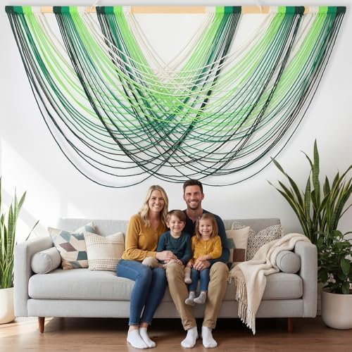 Tiamon Boho Wall Decor - 59''W x 35.4'' L Macrame Wall Hanging Dip-Dye Large Tapestry Art for Home Bathroom Farmhouse Bedroom Living Room Office Natural Modern Rustic Decoration - Image 7