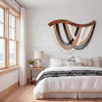 Mindsoft Minimalist Neutral Macrame Wall Hanging Dip Dyed Yarn Wall Art - Image 2