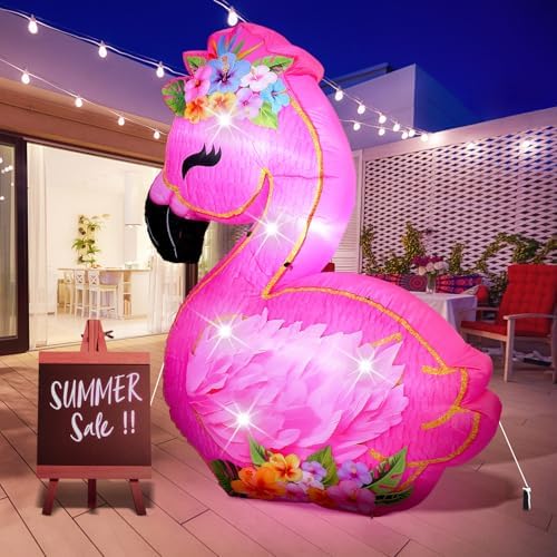 Vihose 5.5 ft Inflatable Flamingo Decoration with LED for Summer Party - Image 5