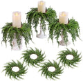 6 Pcs Christmas Draping Wreath Candle Rings, Pine, 3.5 in, Classic by Dingion