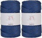 Makromecity Sparkle 2 Skeins of Polypropylene Macrame Cord 3mm x 131 Yards (394 feet) Premium Polyester Macrame Cord for Macrame Art & Crafts for Wall Hangings, Bags, Underplate, Rug by Makromecity