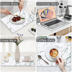 Homaxy PU Faux Leather Placemats for Dining Table, Set of 6, Marble - Image 6