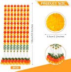 8PCS Diwali Artificial Marigold Garland for Home Decor, Marigold Long Strands with Bells and Leaves for India Wedding, Pooja Decor, Marigold Flowers Strings for All Year Decoration - Image 2