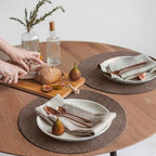 FunWheat Round Braided Placemats Set of 12 Place Mats for Dining Table Woven Washable Non-Slip Table Mats 15 Inch(Brown,12pcs) - Image 5