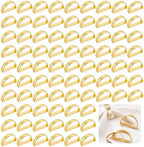 Gold Napkin Rings Set of 100, Metal Semicircle Napkin Holders Buckles for Dinner Wedding Parties Holiday Table Decoration, Kitchen Restaurant Modern Serviette Ring Holders by Doodlream