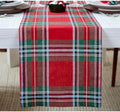 Solino Home 100% Linen Table Runner Red, Madras Holiday Plaid 14 x 156 in by SolinoHome