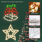 2 Pack Christmas Window Lighted Decorations,Christmas Window Silhouette Lights,Double Side Sign Lamp Decoration for Holiday Indoor Wall Door Glass Decor,Beel，Star - Image 2