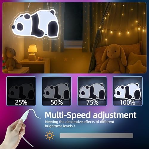 Panda LED Neon Sign, USB Powered Acrylic Decorative Light, Cute Animal Night Light for Bedroom, Nursery, Kids Room, Home Decor and Gift Idea 15.75×10.2 IN-USB Powered-Acrylic - Image 3