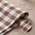 Urban Villa Cloth Napkins Cotton 20x20 (Set of 12) Taupe/Chocolate - Image 5
