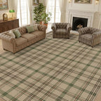 JTJ Easy Jute Outdoor Rug 9x12 for Patio, Washable Sage Green Plaid Area Rug for Backyard, Large Indoor Outdoor Farmhouse Rug for Living Room, Bedroom and Dining Room by JTJ