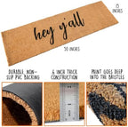 Hey Y'all Coir Doormat 30x17 Inch, Porch Welcome Mat, Rustic Door Mat - Image 3
