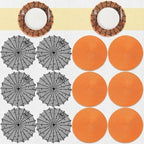 Pickmesh 12 Pcs Halloween Table Decor Orange Black Spiderweb Placemats by Pickmesh