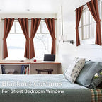 Rusty Orange Boho Curtains for Bedroom 2 Panels Set Light Blocking Winter Insulated Thermal Blackout Room Darkening Short Earthy Nursery Curtains for Babies Bathroom 42 x 54 Inch Length Rust Brick Fox - Image 3