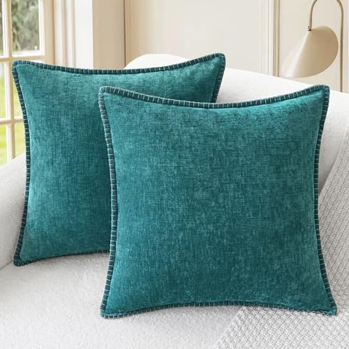 CaliTime Decorative Couch Throw Pillow Covers 22 X 22 Inches Teal by CaliTime