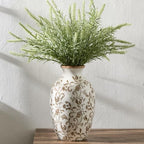 9.84 Inch Vintage Brown Chinoiserie Floral Vase, Antique Rustic Ceramic Vase for Home Decor, Living Room, Bookshelf, Office, Entryway, Garden, Chinoiserie Decor, Tuscan Decor - Image 6