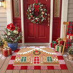 Tinideya 2 Pcs Gingerbread House Layered Doormat Set by Tinideya