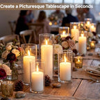 36Pcs White Pillar Candle Set with Glass Holders - Ideal for Wedding Centerpieces, Party Table Decor, and Home Styling - Image 2