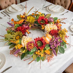 24 Inch Fall Wreaths for Front Door, Autumn Farmhouse Harvest Wreath - Image 6