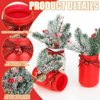 Lyrow 6 Pack Christmas Mason Jar Table Centerpiece Faux Berry and Pine Bell Kitchen Winter Spring Farmhouse Decoration for Home Kitchen Tiered Tray Decoration(Bell Style) - Image 3