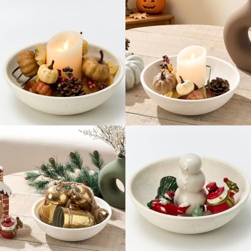 Vanselia Decorative Table Bowl Ceramic Trays Home Room Decor (10" Rustic) - Image 2