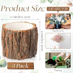 3 Pcs Wooden Vase for Centerpieces Wedding Flower, 4.7 Inch - Image 2