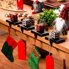 6 Pack Christmas Stocking Holders Ornament Hooks Mantel Weighted Stocking Hangers Metal Hanging Hooks Heavy Duty Stocking Holders Bases for Mantel Fireplace Party Decoration (Black, 6) - Image 7