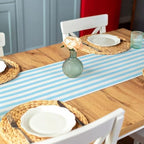 AmazingSpark Striped Table Runner Roll,Light Blue,50' Long X 16" Wide - Image 4
