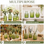 Petal Petite Small Green Glass Bud Vase Set of 18 for Wedding Centerpieces - Image 7