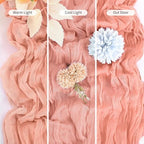 16 Pack Coral Table Runner 10FT Cheesecloth Table Runner Boho Gauze Table Runners Long Rustic Sheer Fabric Table Runners for Wedding Party Bridal Shower Farmhouse & Home Decor - Image 6