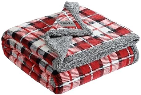 Eddie Bauer - Throw Blanket, Ultra-Soft Plush Bedding with Faux Shearling Reverse, Blanket for Couch & Bed (Parkwood Plaid Red, 50" x 70") - Image 4