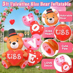 5FT Valentine’s Day Inflatable Decorations Bear with Love Letters Outdoor Inflatables Romantic Couples Anniversary Wedding Holiday Party Valentines Blow Ups for Outside Yard Lawn Decor - Image 5